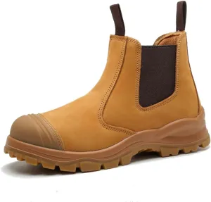 6" Men's Steel Toe Work Boots Protective Shoes Industrial Mining Boots Construction Leather Boots Water Oil Resistant Working Shoes Water Oil Resistant Safety Shoes
