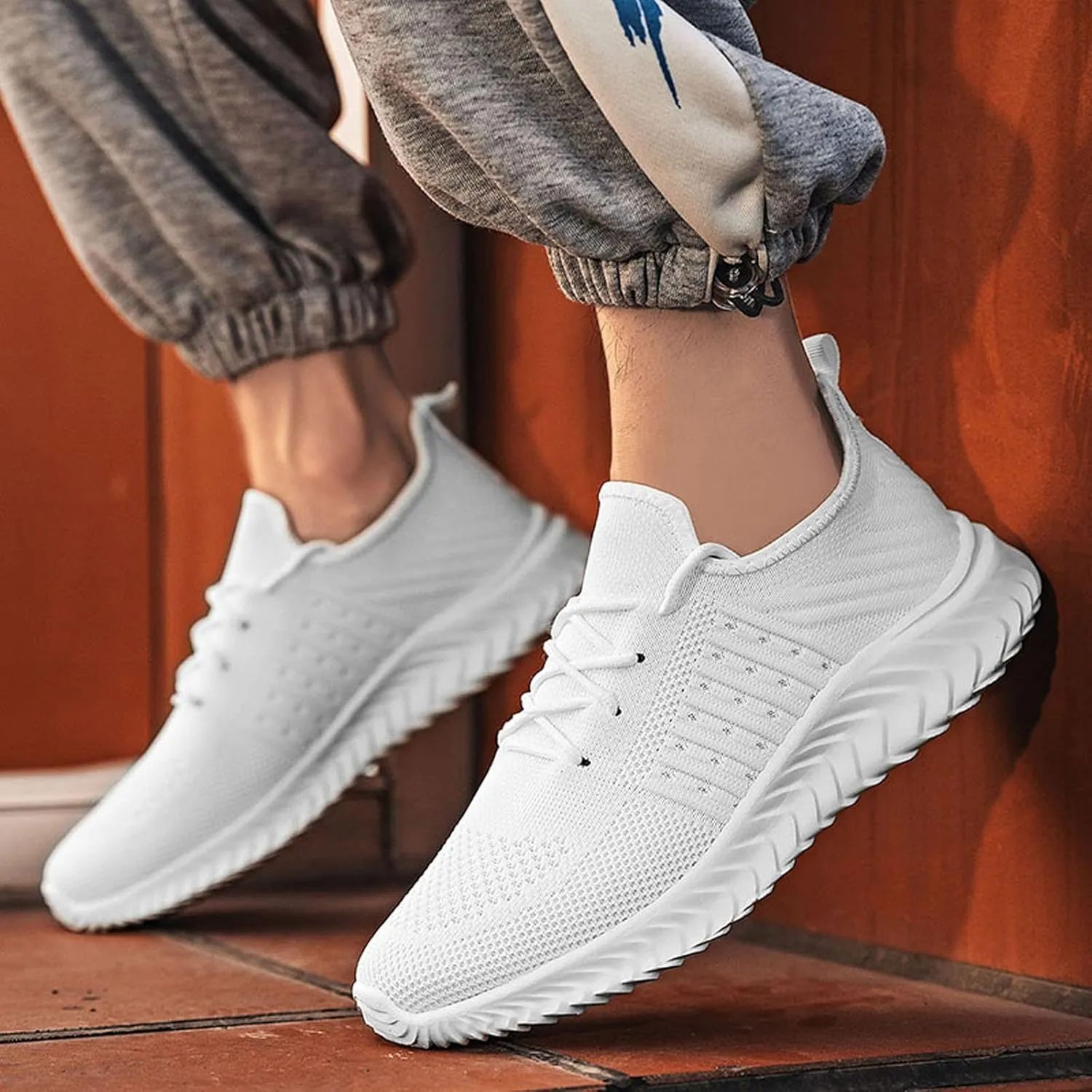Athletic Fashion Sneakers for Men Comfortable Lightweight Casual Walking Shoe Men's Comfortable Diabetic Shoes