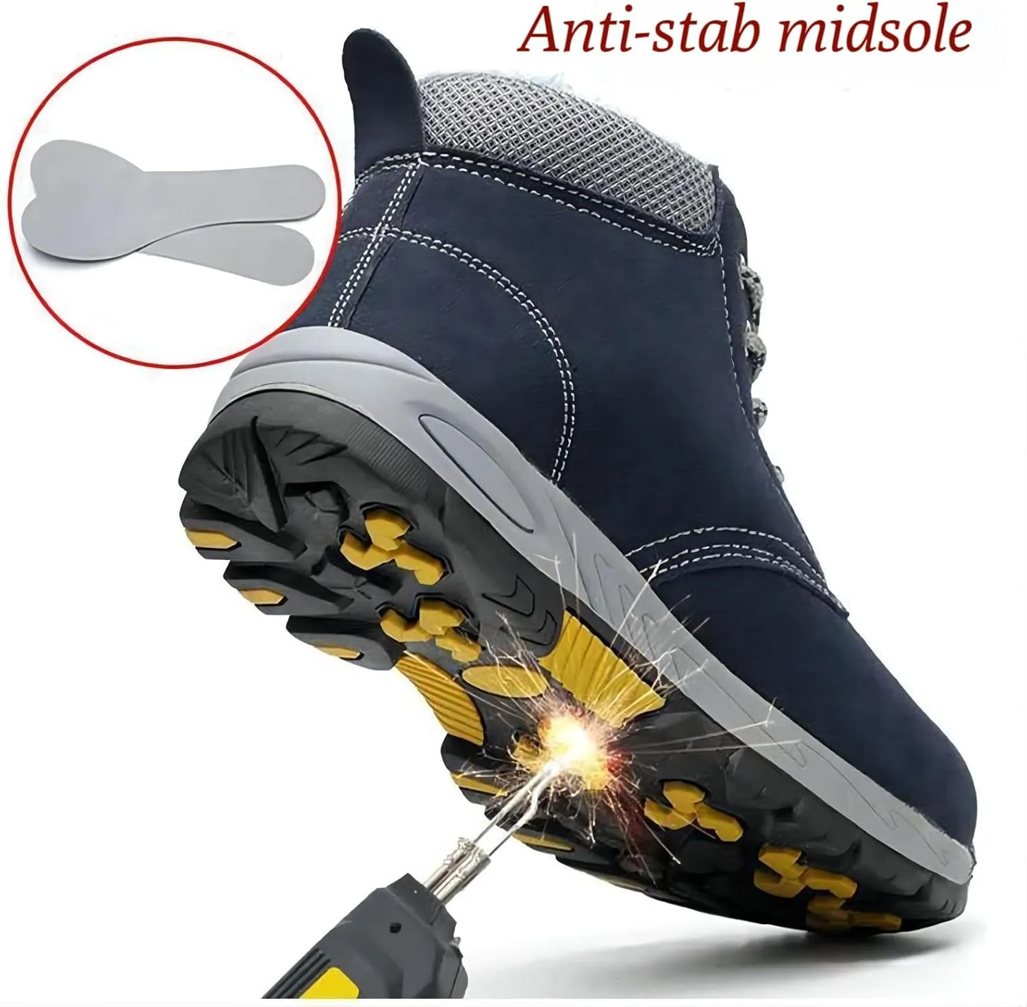 Autumn Winter Safety Boot, Light Steel Toe Cap for Men, Comfortable Work Shoes for Women, Non-Slip Puncture Resistant, Industrial Breathable Safety (Black 39)