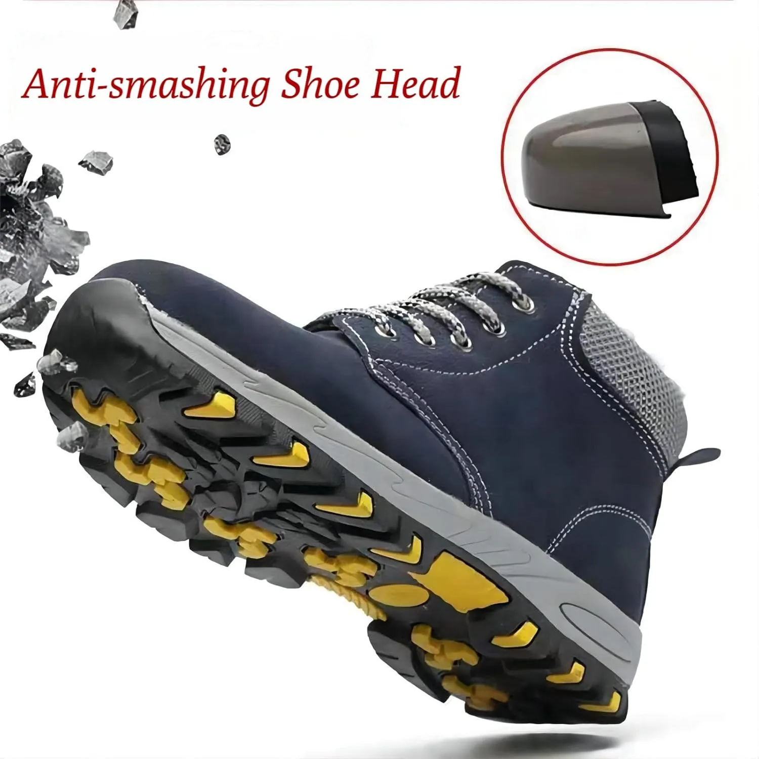 Autumn Winter Safety Boot, Light Steel Toe Cap for Men, Comfortable Work Shoes for Women, Non-Slip Puncture Resistant, Industrial Breathable Safety (Black 39)