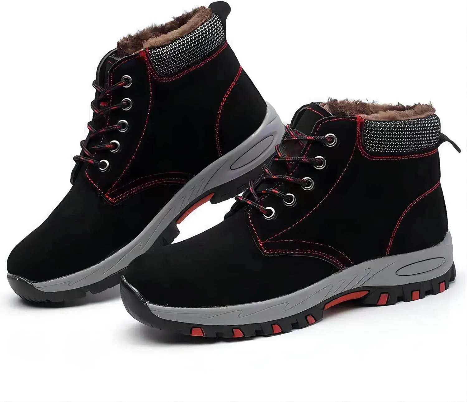 Autumn Winter Safety Boot, Light Steel Toe Cap for Men, Comfortable Work Shoes for Women, Non-Slip Puncture Resistant, Industrial Breathable Safety (Black 39)