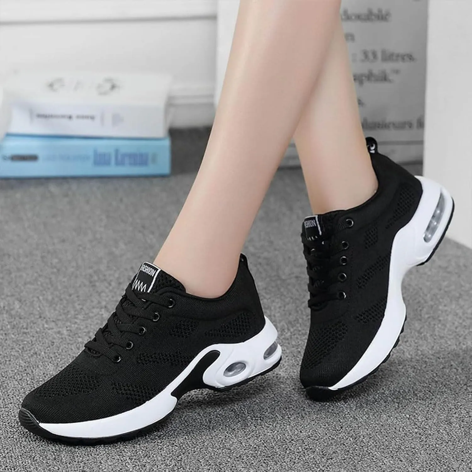 Cathalem Womens OrthopedicSneakers Air Cushion Running Shoes Tennis Walking Shoes Mesh Breathable Gym Work Fashion Sneakers