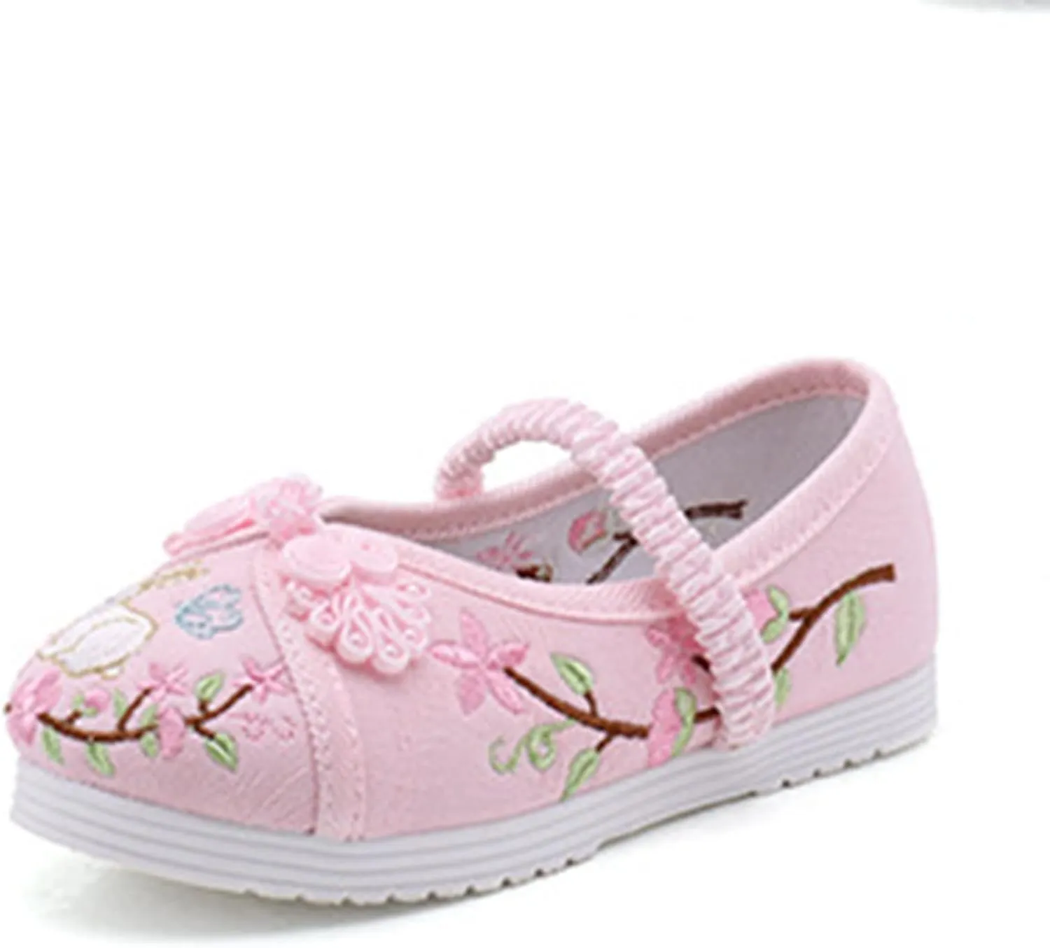 Chinese Traditional Embroidered Costume Shoes Girls Ancient Round Toe Floral Flat Fairy Cheongsam Dress Up Shoes