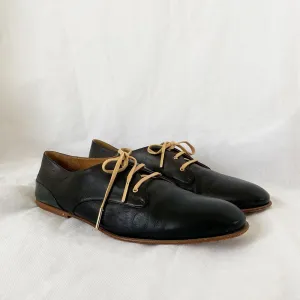 Chloé Black Leather Lace up Oxford, 40.5