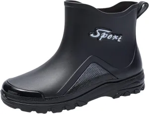 Deck Boots for Men Waterproof Ankle Rubber Rain Boots Women's Work Shoes for Gardening Fishing Boating Camping