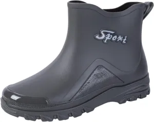 Deck Boots for Men Waterproof Ankle Rubber Rain Boots Women's Work Shoes for Gardening Fishing Boating Camping
