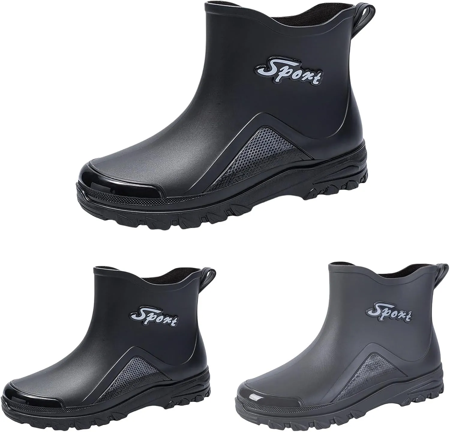 Deck Boots for Men Waterproof Ankle Rubber Rain Boots Women's Work Shoes for Gardening Fishing Boating Camping