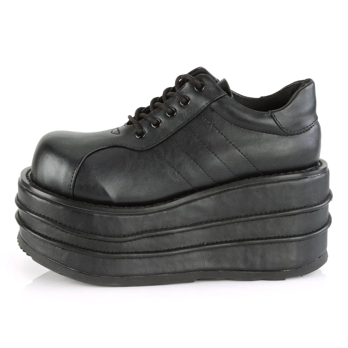 Demonia TEMPO-08 | Black Vegan Leather Unisex Shoes
