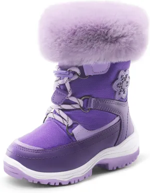 DREAM PAIRS Girls Toddler Snow Boots Slip Resistant Faux Fur Lined Mid Calf Little Kids Winter Shoes