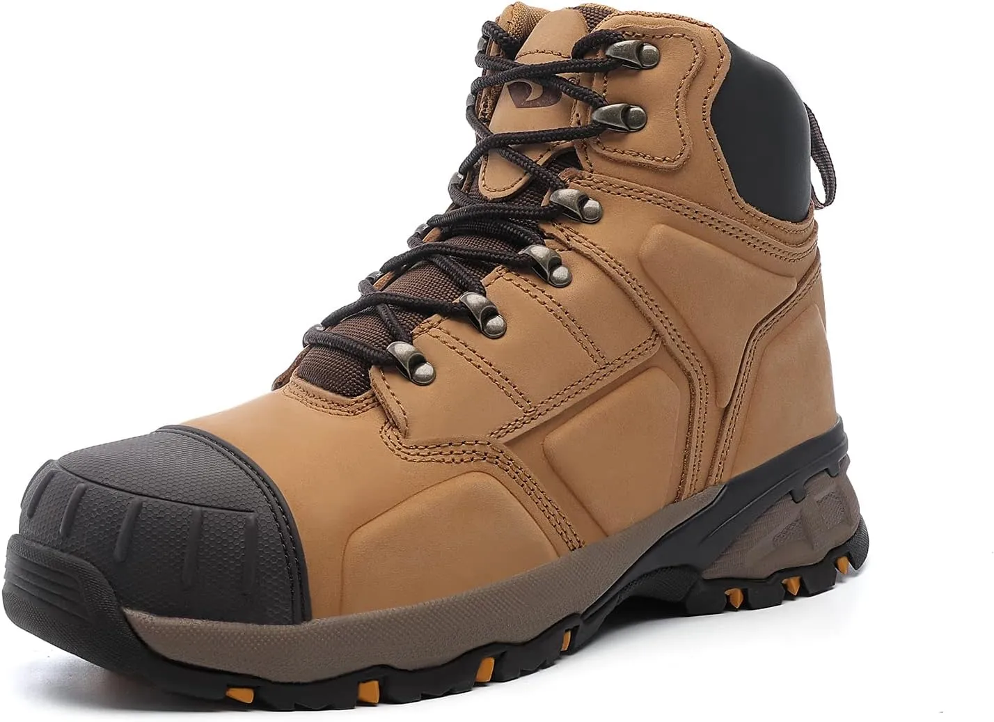 DRKA Steel Toe Work Boots for Men,Waterproof Durable Industrial and Construction Safety Footwear Mens Work Boots,Non-slip Cushioning Outsole
