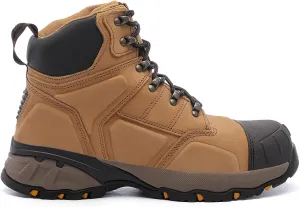 DRKA Steel Toe Work Boots for Men,Waterproof Durable Industrial and Construction Safety Footwear Mens Work Boots,Non-slip Cushioning Outsole