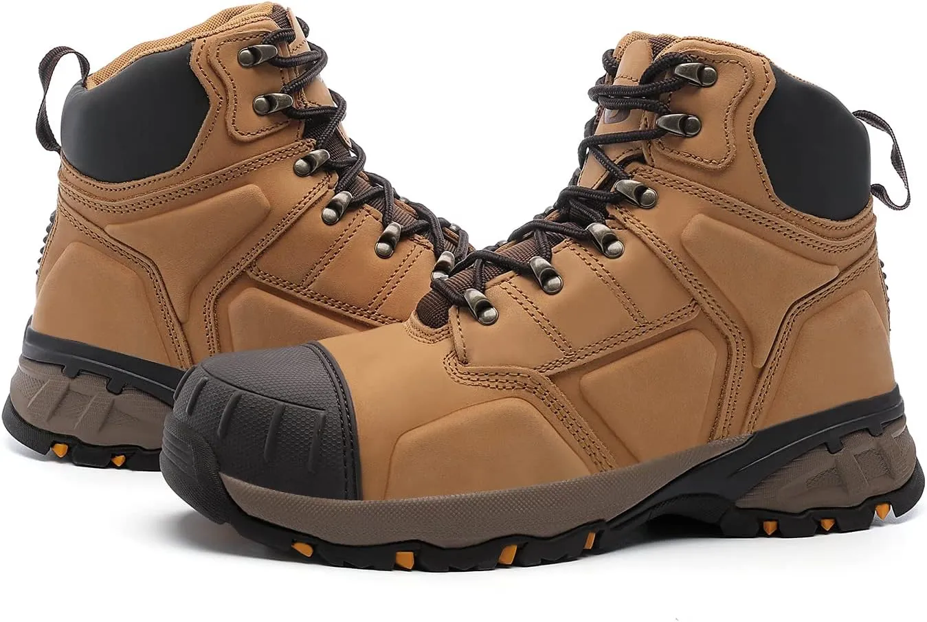 DRKA Steel Toe Work Boots for Men,Waterproof Durable Industrial and Construction Safety Footwear Mens Work Boots,Non-slip Cushioning Outsole