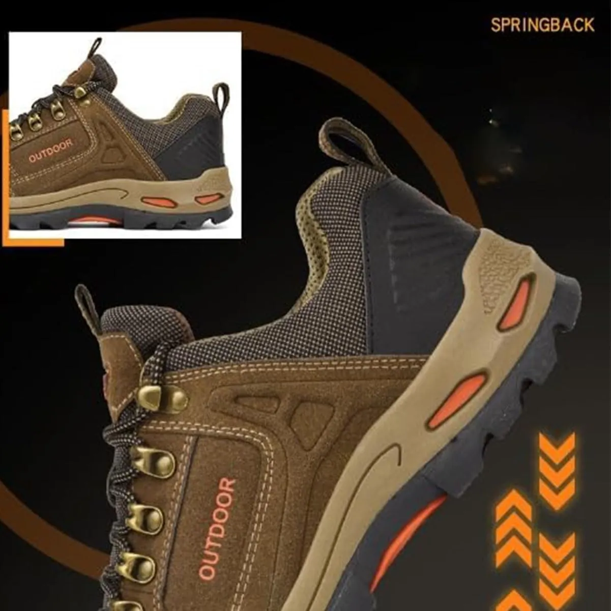Duddle Orthopedic Shoes for Men, Duddle Orthopedic Genuine Leather Shoes, Men's Comfy Arch Support Waterproof Lightweight Handmade Orthopedic Walking Shoes Sneakers (Khaki,42/US8.5)