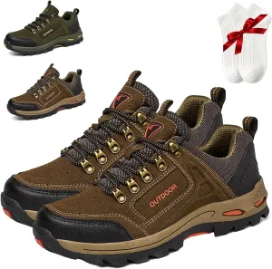 Duddle Orthopedic Shoes for Men, Duddle Orthopedic Genuine Leather Shoes, Men's Comfy Arch Support Waterproof Lightweight Handmade Orthopedic Walking Shoes Sneakers (Khaki,42/US8.5)
