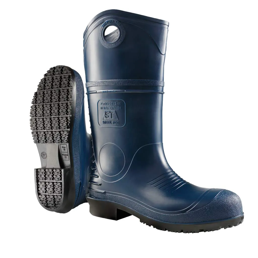 Dunlop Protective Footwear, DuraPro Steel Toe, 100% Waterproof Polyblend PVC Material, Comfortable DURAPRO Energizing Insoles, Lightweight and Durable, 8908600.03, Size 3 US, Black