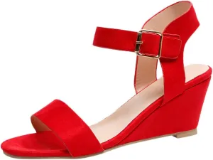 Eduavar Womens Wedge Sandals, Womens Sandals Casual Summer Open Toe Ankle Strap Wedge Sandals Summer Dress Shoes