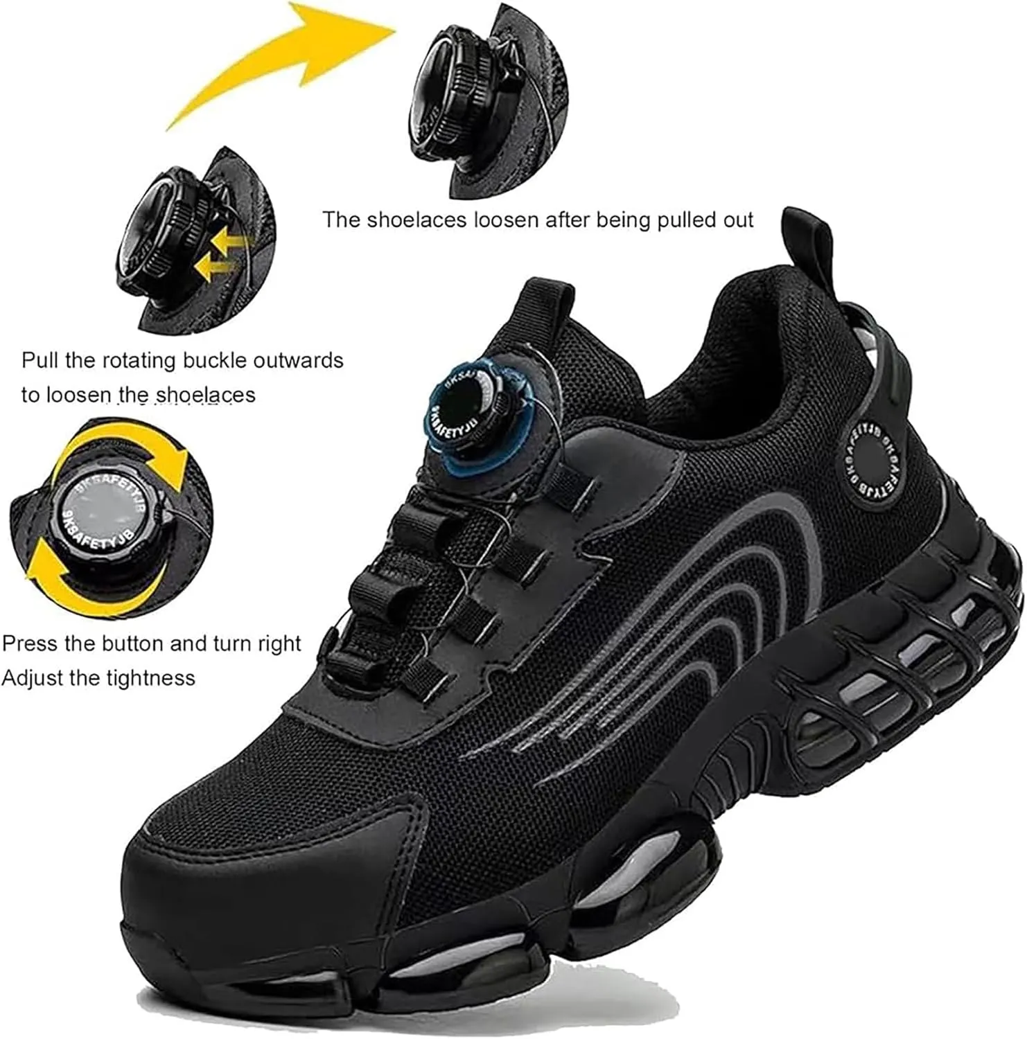 Evontira Shoes for Men, Evontira Steel Toe Power Trainers, Evontura Steel Toe Shoes, Puncture Proof Slip on Sneakers