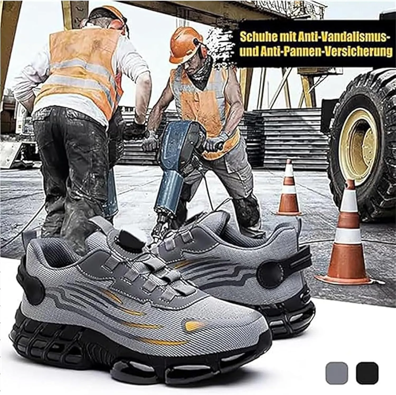 Evontira Shoes for Men, Evontira Steel Toe Power Trainers, Evontura Steel Toe Shoes, Puncture Proof Slip on Sneakers