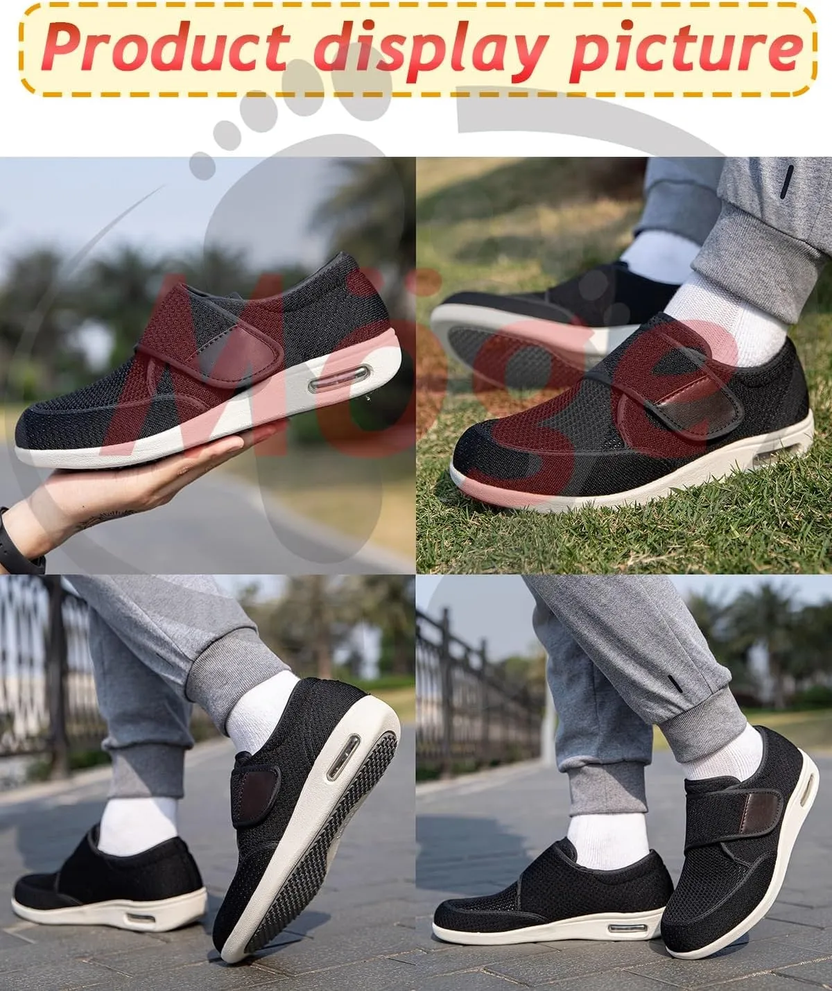 Extra Extra Wide Men's Slip-On Trainers - Lightweight Walking, Running, and Gym Sneakers for Comfort and Style