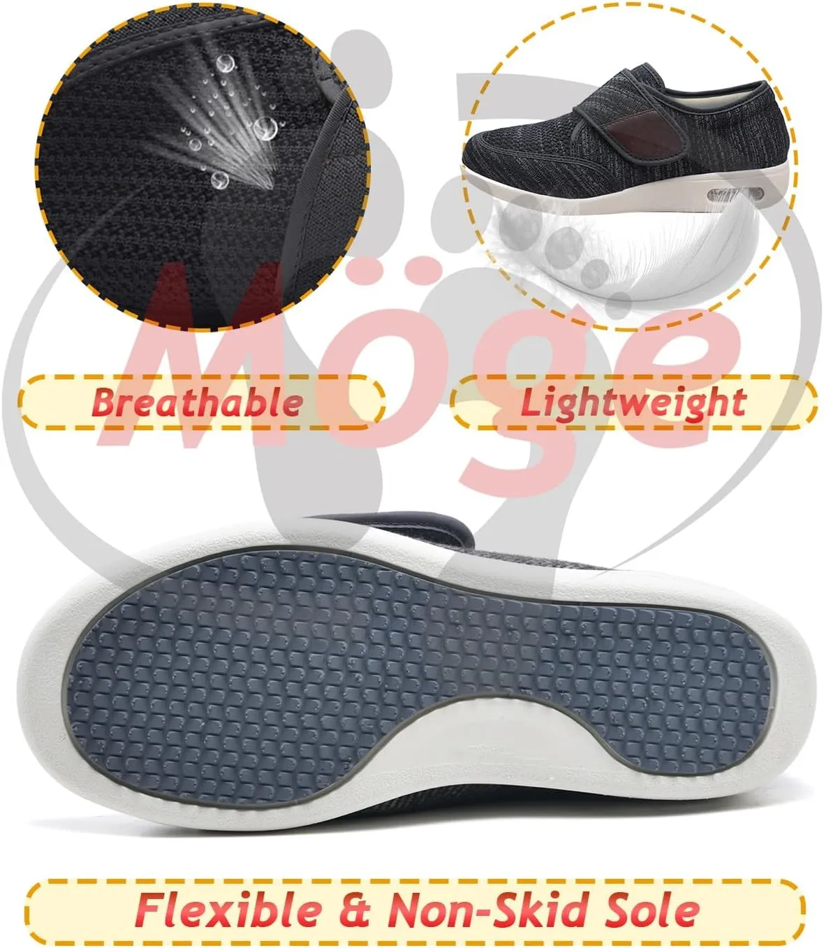 Extra Extra Wide Men's Slip-On Trainers - Lightweight Walking, Running, and Gym Sneakers for Comfort and Style