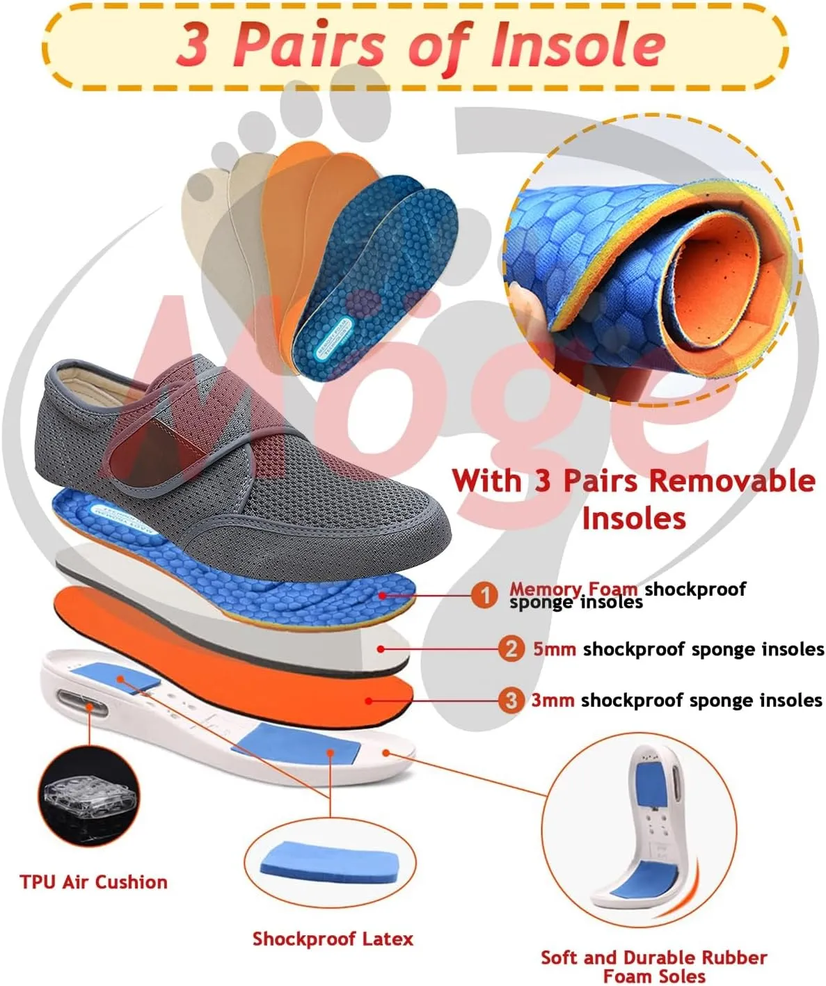 Extra Extra Wide Men's Slip-On Trainers - Lightweight Walking, Running, and Gym Sneakers for Comfort and Style