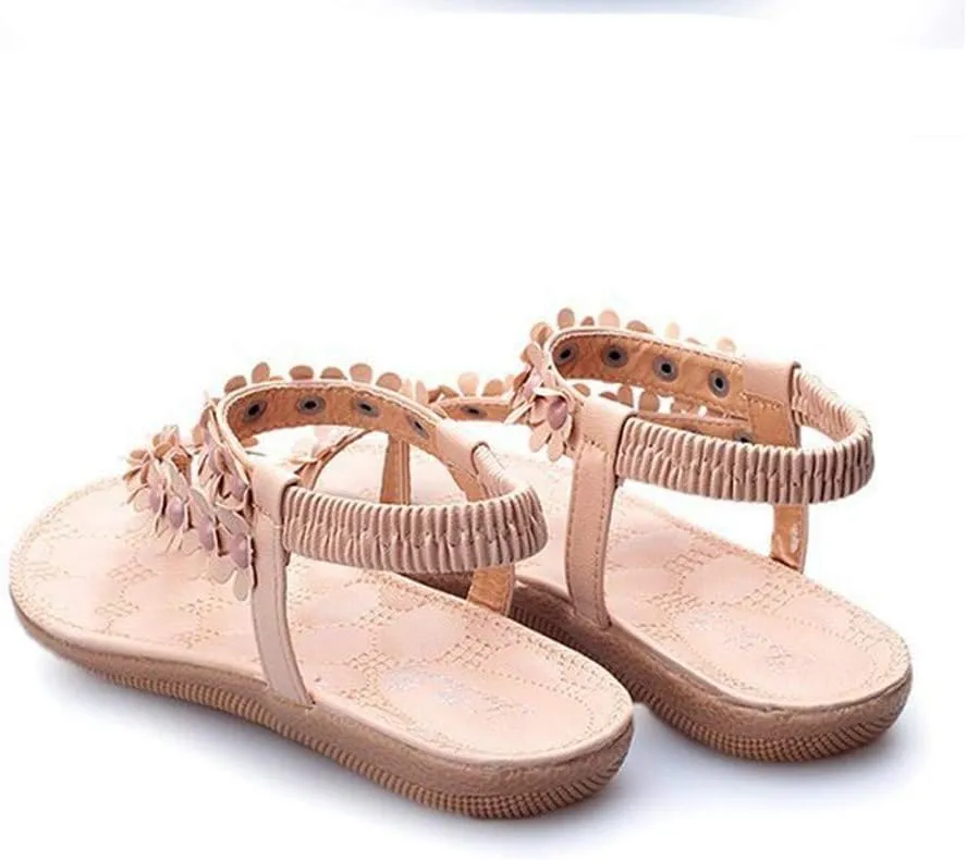 Flip Flops Sandals Women Flower Summer Beach Sandals Casual Dress Flats Sandal Ankle Elastic Bohemian Shoes
