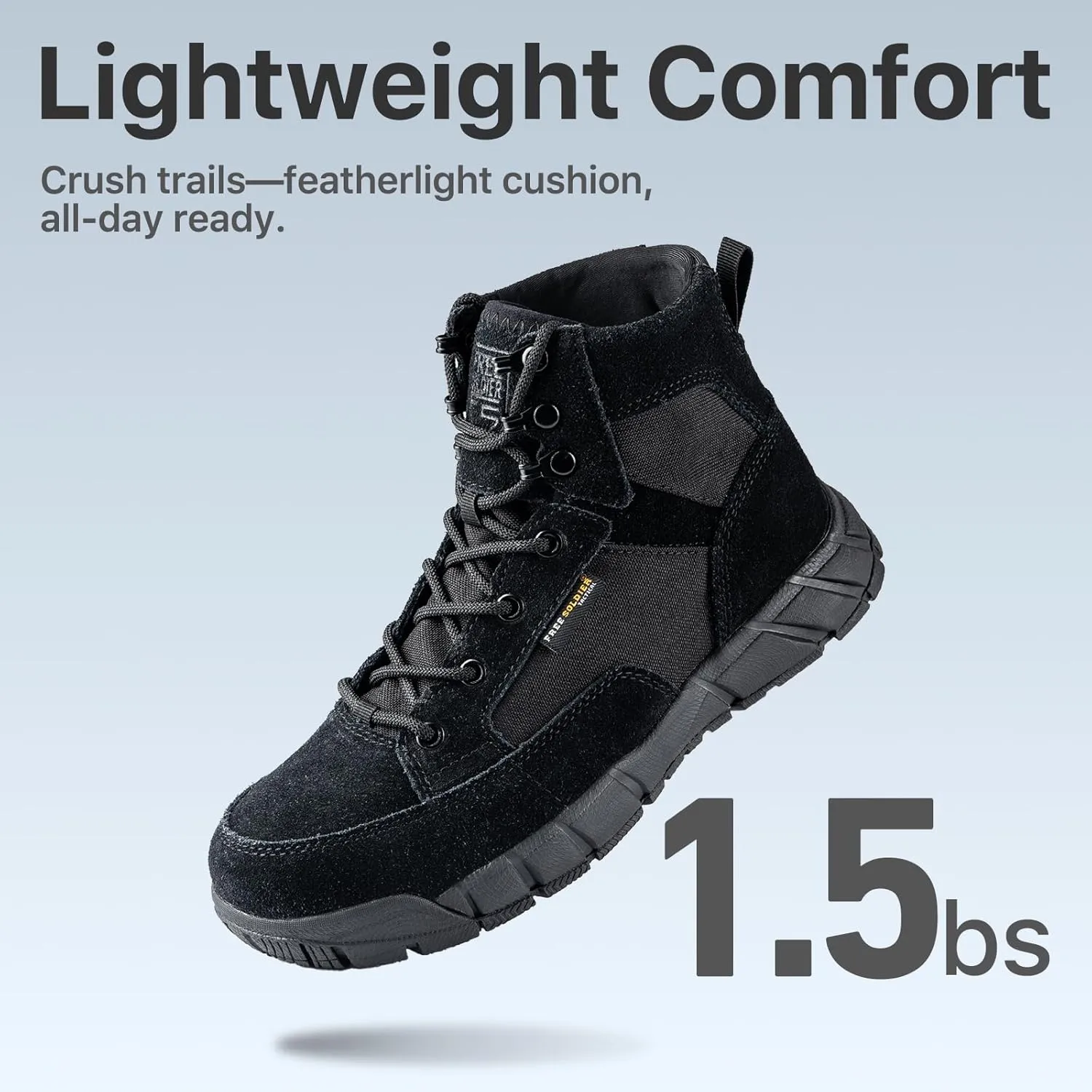 FREE SOLDIER Waterproof Hiking Work Boots Men's Tactical Boots 6 Inches Lightweight Military Boots Breathable Desert Boots