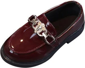 Girls Slip On Leather Shoes Loafer Rhinestone Decoration School Dress Shoes for Girls Kids Snow Boots Size 5