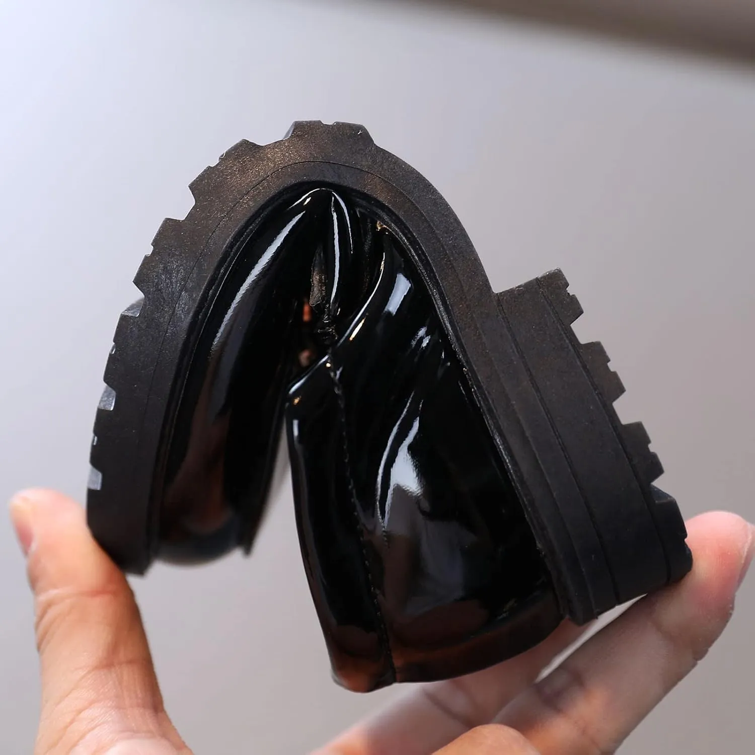 Girls Slip On Leather Shoes Loafer Rhinestone Decoration School Dress Shoes for Girls Kids Snow Boots Size 5