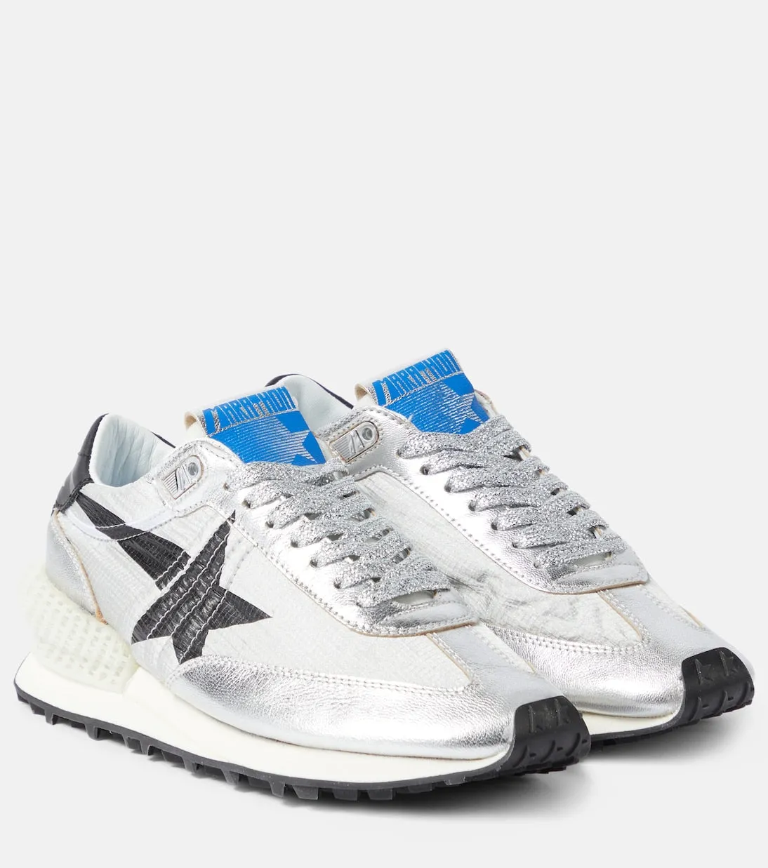 Golden Goose leather marathon sneakers, metallic