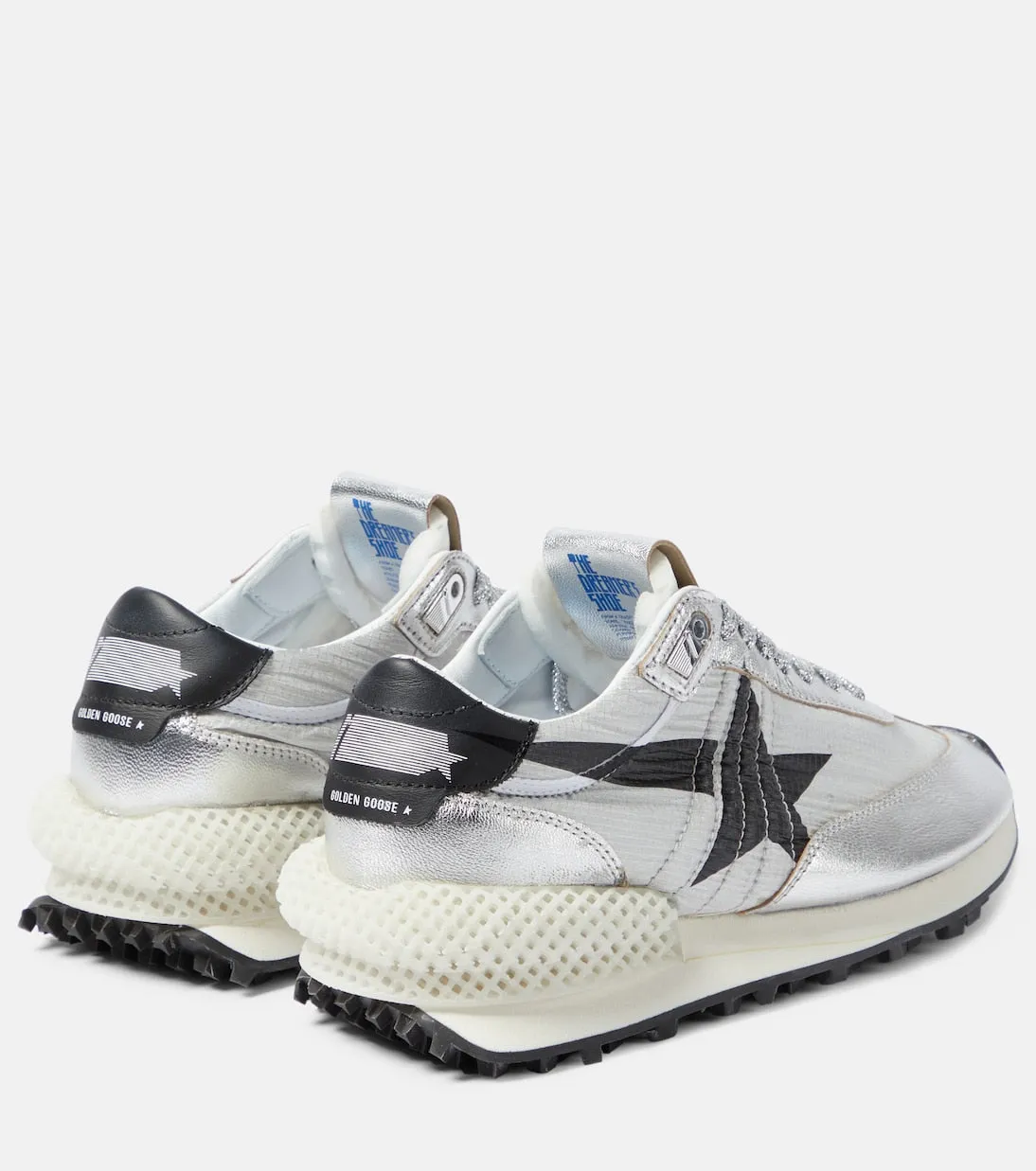 Golden Goose leather marathon sneakers, metallic