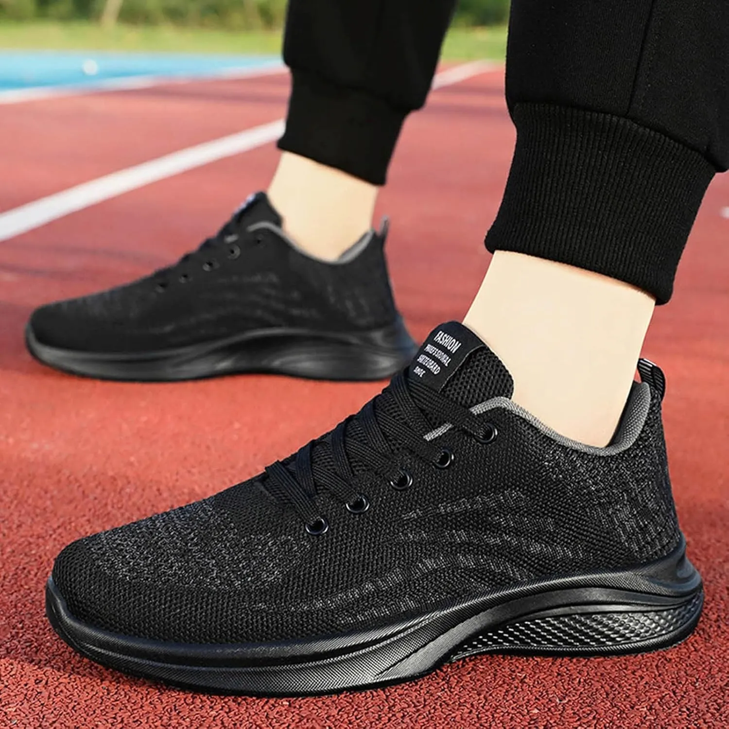 Grounded Footwear for Men Lace Up Lightweight Breathable Fashion Sneaker Lightweight Non Slip Sneakers for Men