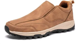 Hands-Free Slip On,Men Outdoor Walking Hiking Sneakers,Breathable Men Orthopedic Shoes,Mens Extra Wide Fit Trainers,Waterproof Lightweight Sports Shoes (Yellow 44EU)