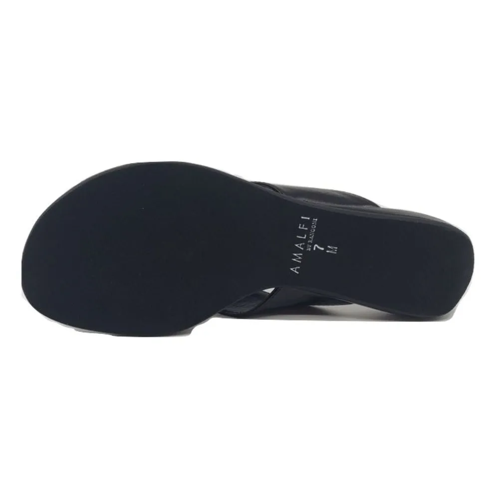 Igi Black Leather Amalfi Flat Sandals