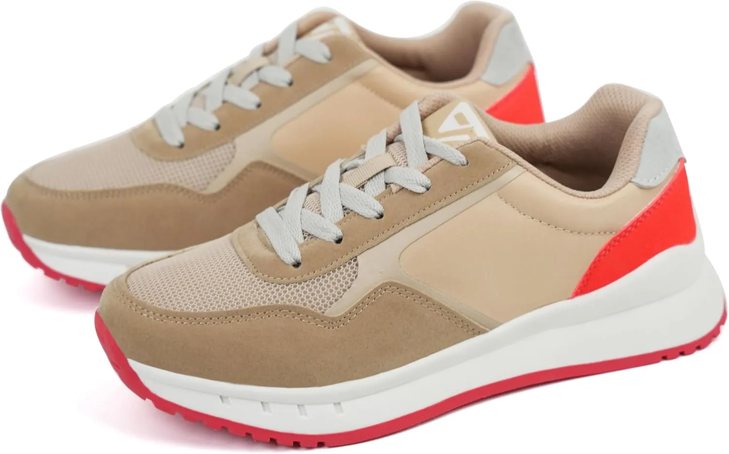 JABASIC Women Fashion Sneakers Breathable Lace-Up Tennis Running Shoes Comfortable Walking Shoes