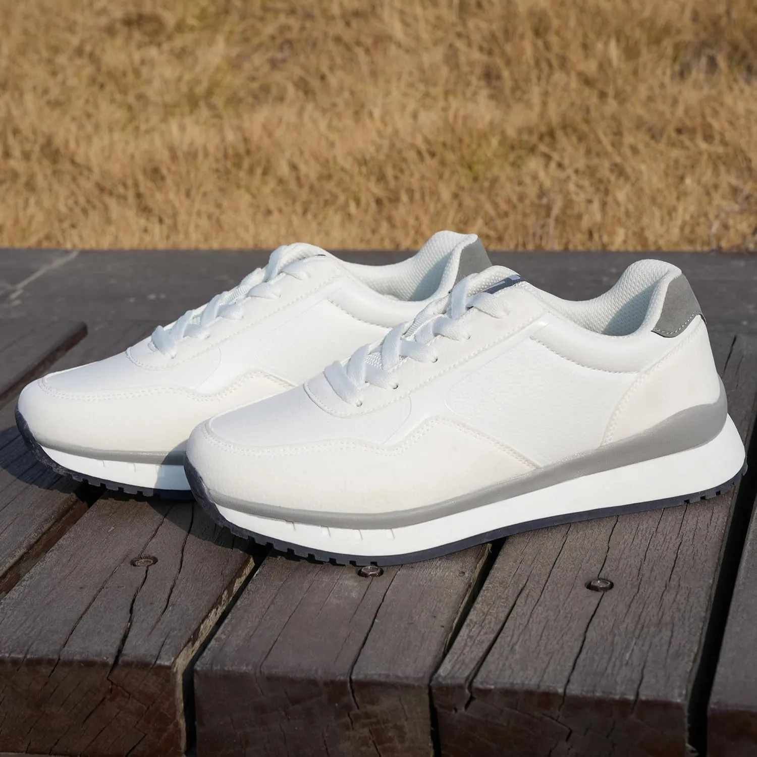 JABASIC Women Fashion Sneakers Breathable Lace-Up Tennis Running Shoes Comfortable Walking Shoes