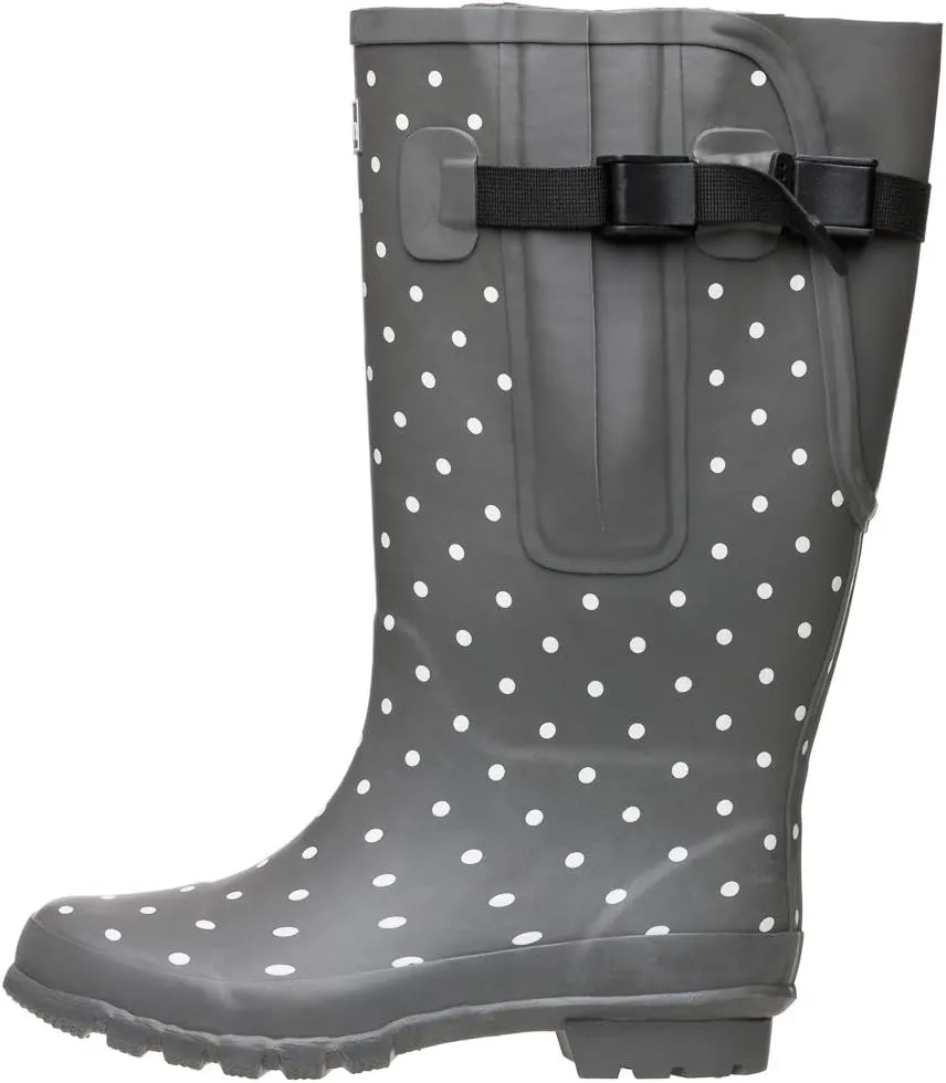 Jileon Extra Wide Calf Womens Rain Boots with Rear Expansion - Fit up to 20" Calves | Designed For Ladies with Wide Feet or Ankles | Durable and 100% Waterproof Boots