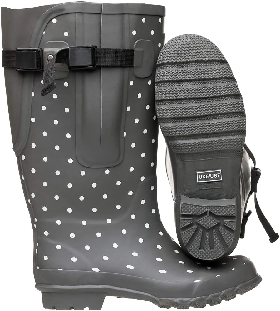 Jileon Extra Wide Calf Womens Rain Boots with Rear Expansion - Fit up to 20" Calves | Designed For Ladies with Wide Feet or Ankles | Durable and 100% Waterproof Boots