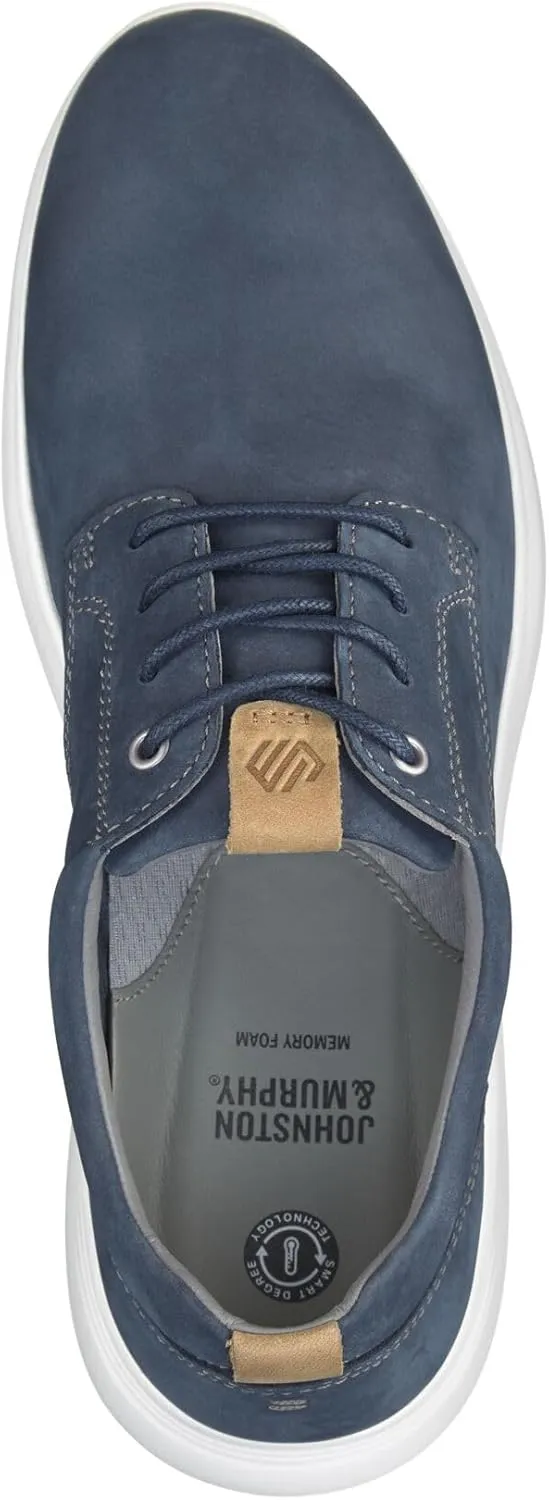 Johnston & Murphy Mens Amherst Plain Toe Shoes | EVA Sole & Cushioned Footbed | Breathable Casual Shoes | Full-Grain Leather | Lightweight Athletic Construction
