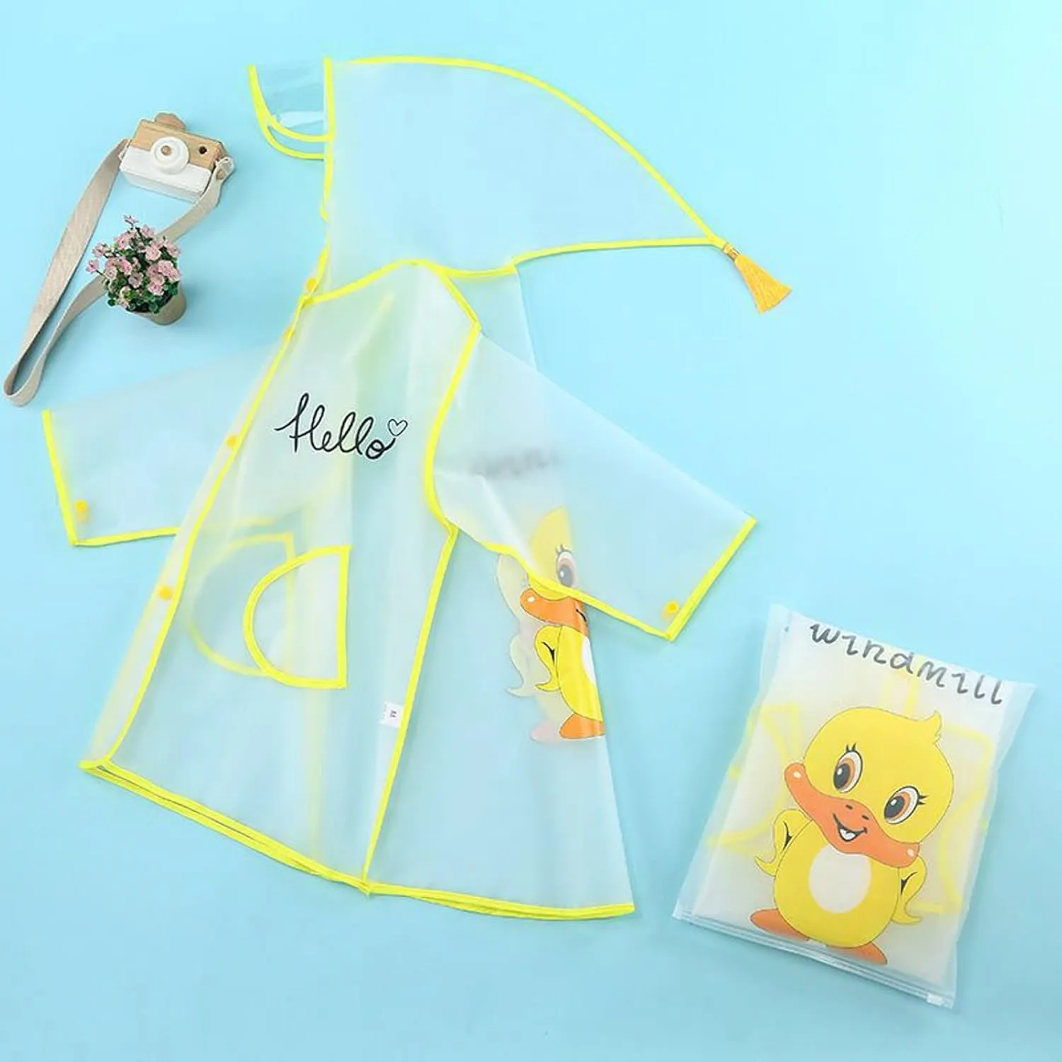 Kids Cute Cartoon Raincoats Boys Girls Lightweight Rain Jacket Coat Waterproof Rain Poncho Reusable Rainwear Kids