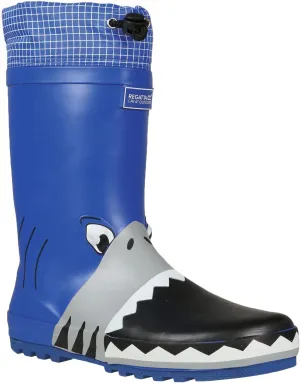 Kids Mudplay Junior Wellies - Shark/Nautic Blue - UK 3