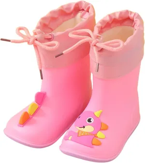 Kids Rain Boots for Boys Girls Waterproof Toddler Rain Boots with Easy-On Handles Toddler Booties Non Slip Socks