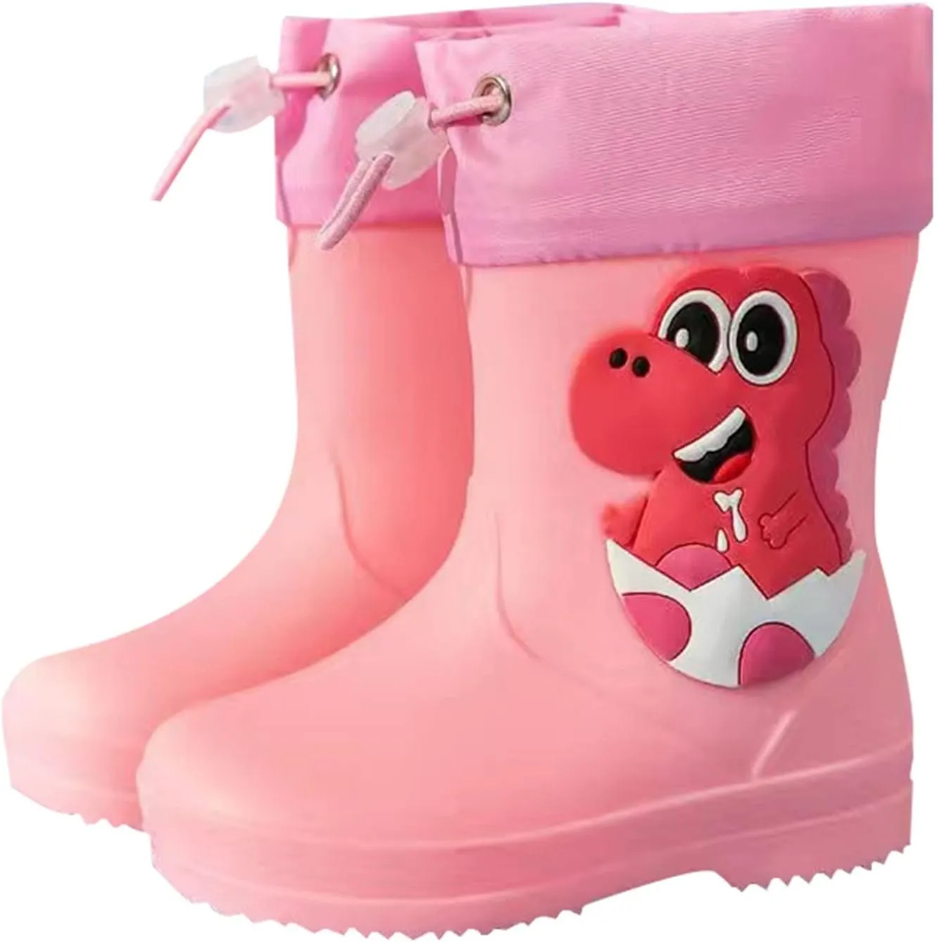Kid's Rain Boots Lightweight Rubber Waterproof Kids and Toddlers Shoes, Easy-On Loop Toddler Rain Boots Size 7