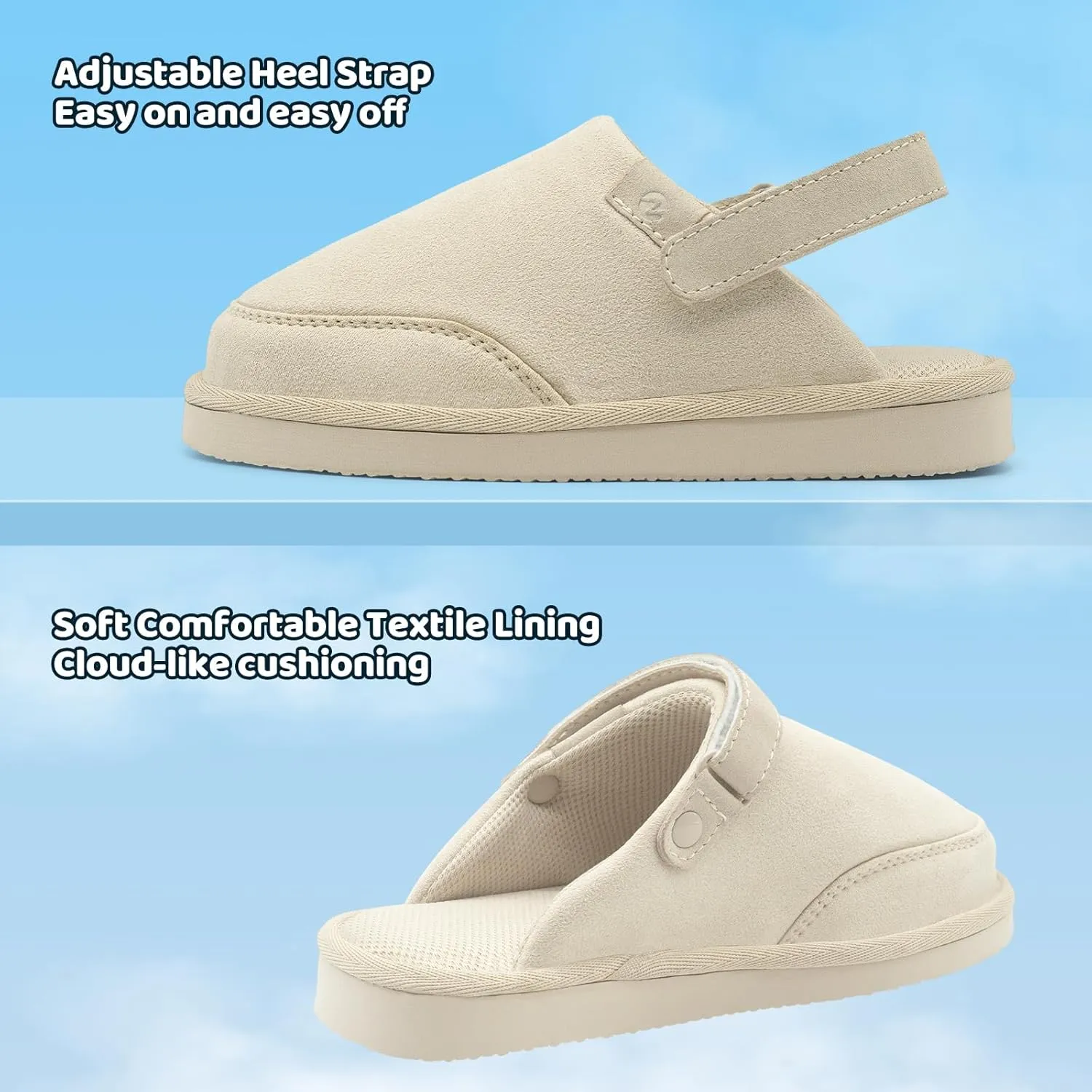 Kids Suede Clogs Girls Boys Clogs Slip On Sandals with Adjustable Strap for Children, Classic Toddler Slippers Non-Slip, Soft Textile Lining, Suede Mules for Indoor and Outdoor