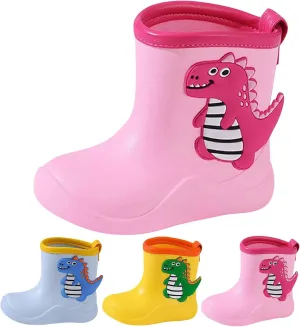 Kids Toddler Rain Boots for Girls Boys Waterproof Rain Shoes Patterns and Glitter Boot with Easy On Handles