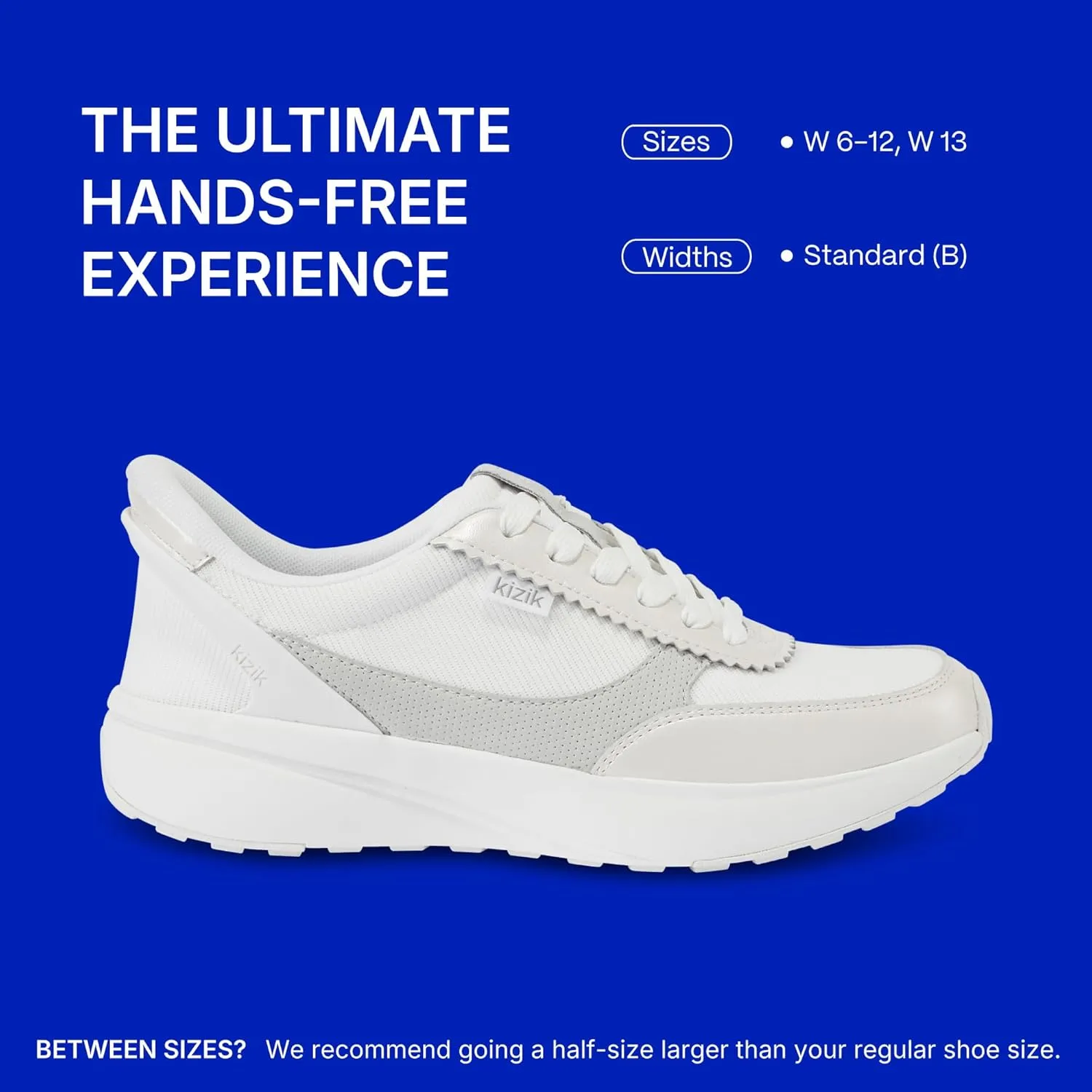 Kizik Womens Shoes: Paris - Comfortable, Breathable, Casual Slip On Sneakers, Full Grain Tumbled Leather, Hands Free Convenience for Walking & Running