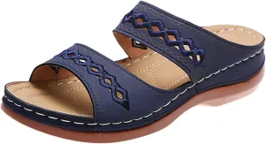 Ladmiple Summer Sandals for Women 2023 Wedge Slides Sandal Breathable Open Toe Dressy Comfort Slip On Orthopedic Sandals