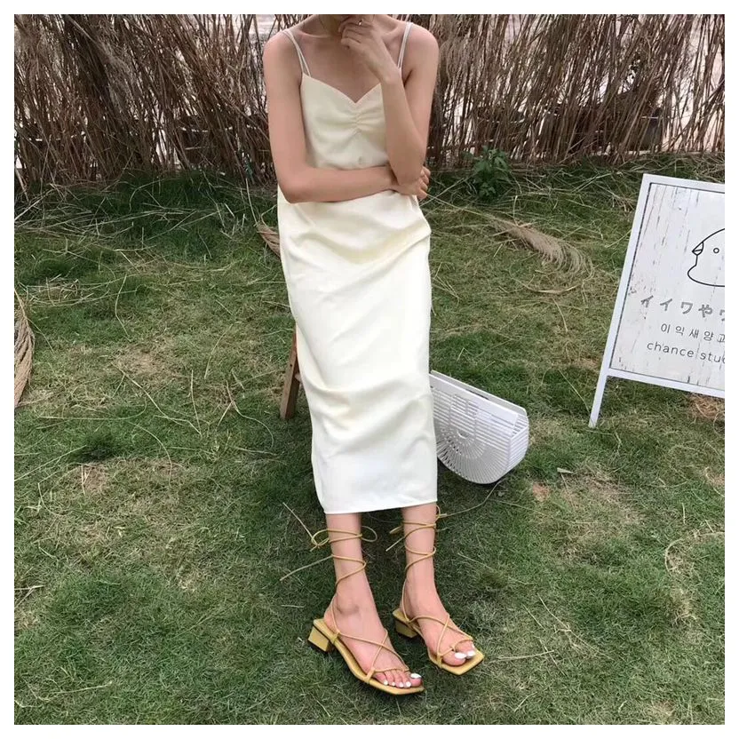 Low Heel Lace Up Gladiator Sandals