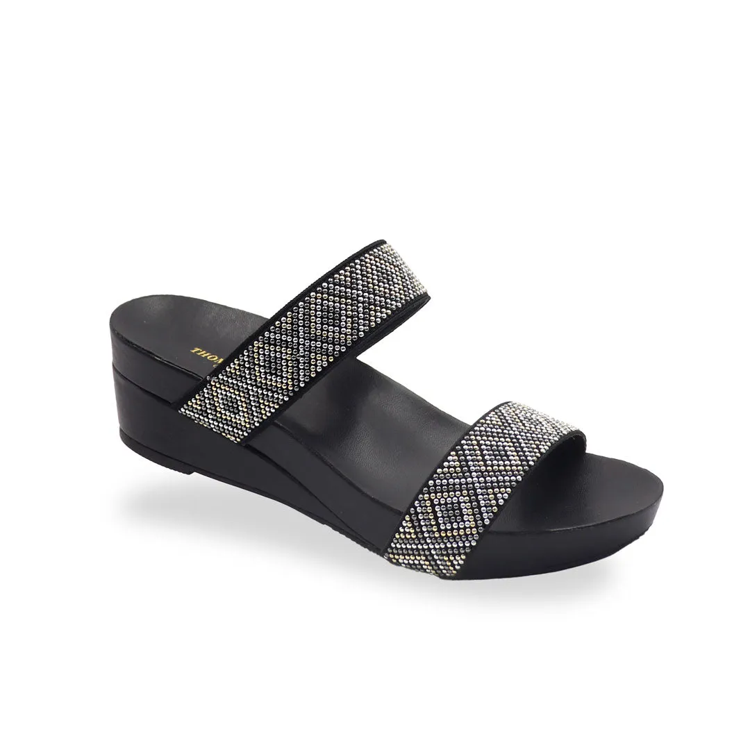Matchy Boho Rhinestone Low Wedges 2" inch [Arch-legance Series]