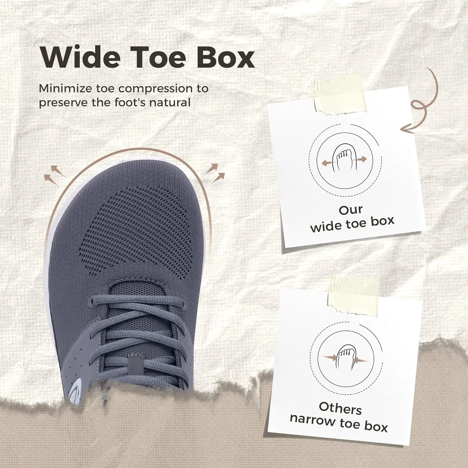 MEHOTO Men's Wide Walking Shoes | Tennis Minimalist Sneakers | Zero Drop Sole US 7-12